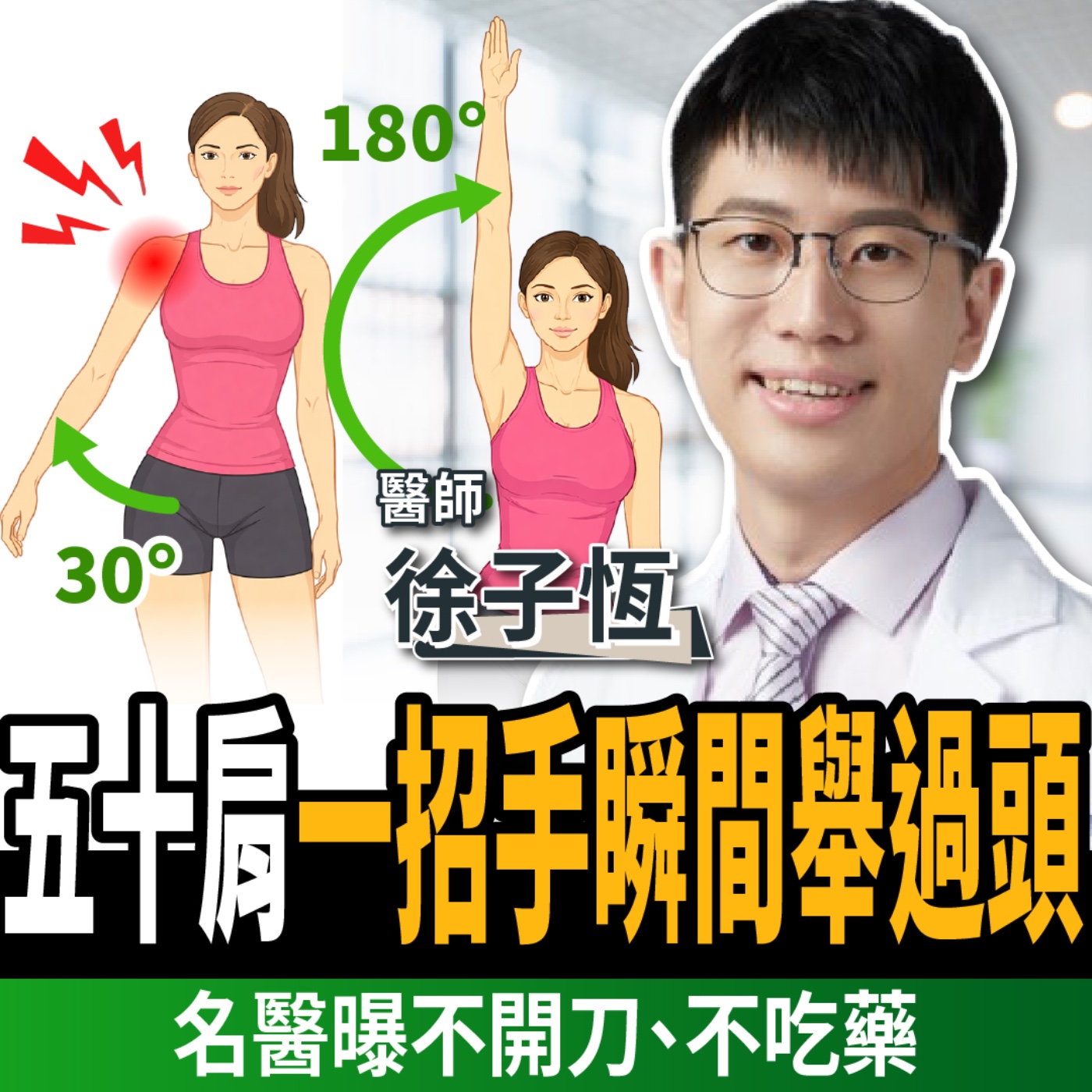 【下班經濟學_健康】五十肩不用開刀也能好？醫師揭1招：手瞬間舉過頭！ft. 疼痛職人診所 徐子恆院長