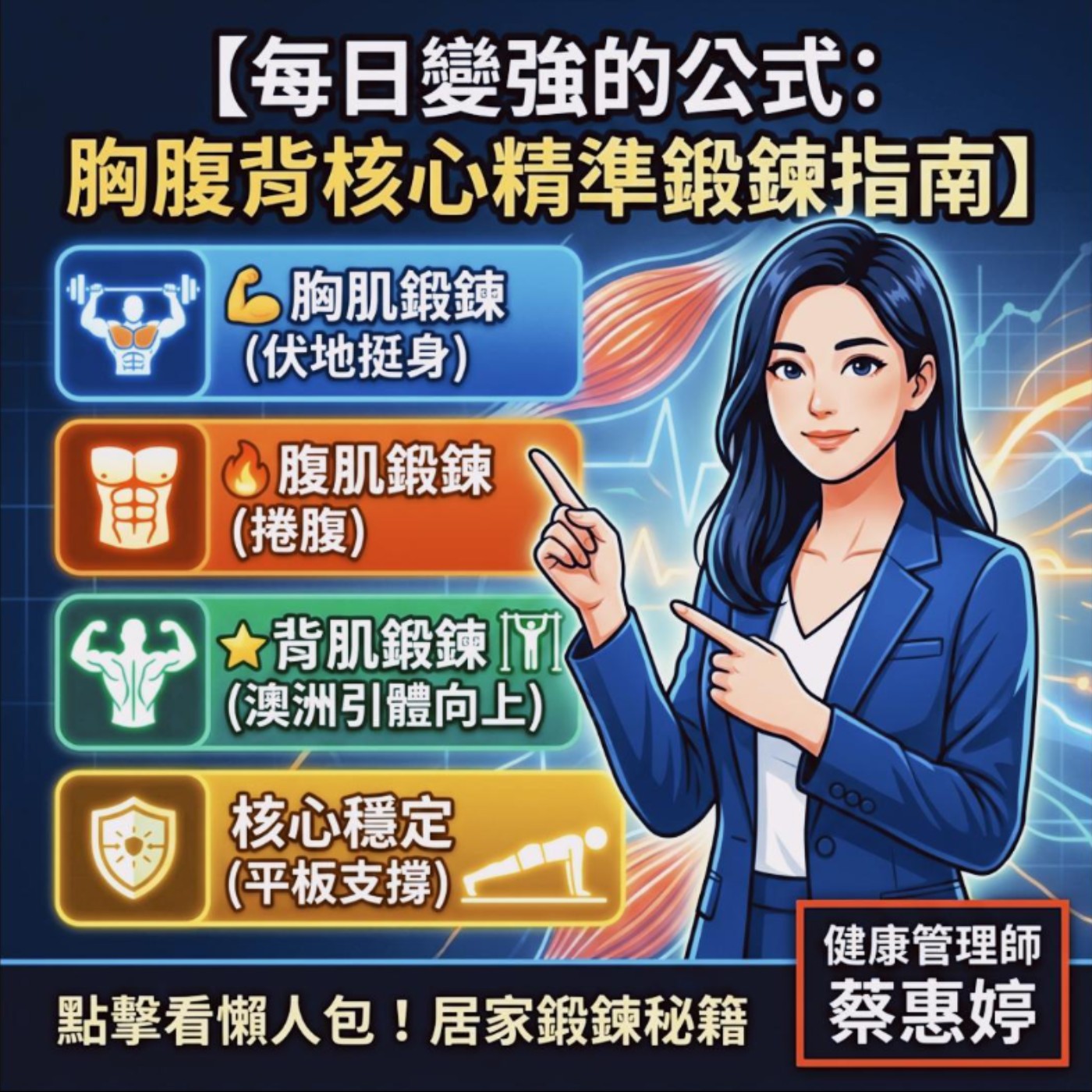 【居家健身科學】每日變強的公式：胸腹背核心精準鍛鍊指南 ⚡💪 episode artwork