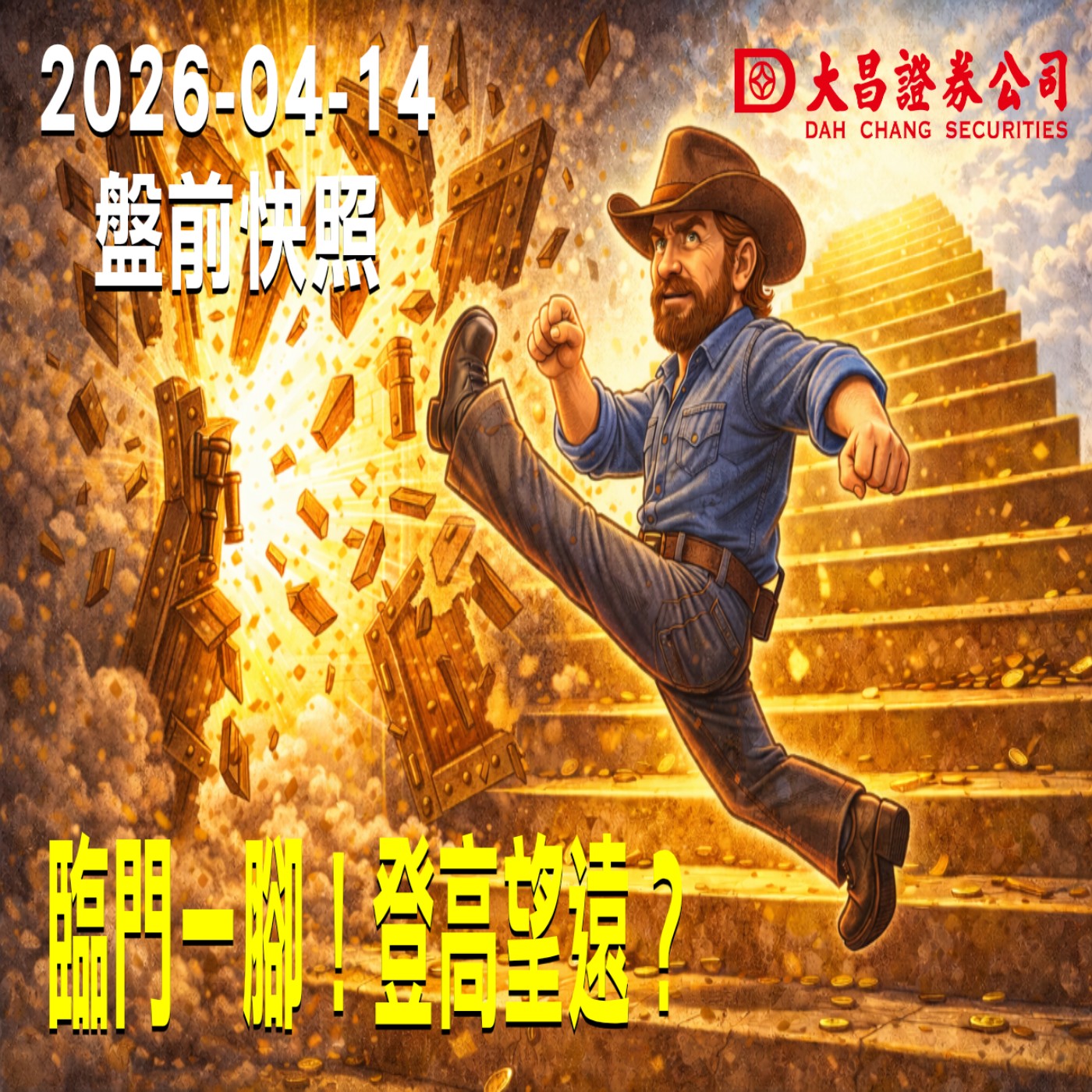 【大昌證券】2026年4月14日 盤前快照: 臨門一腳!登高望遠?