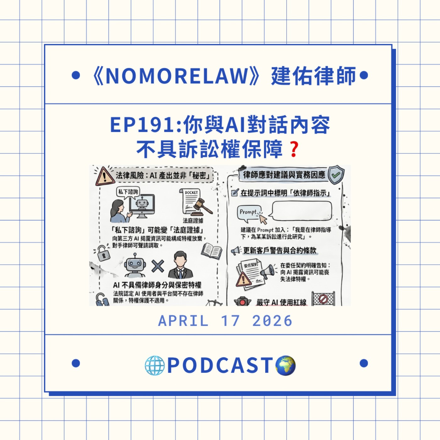 EP191：你與AI對話內容不具訴訟權保障？