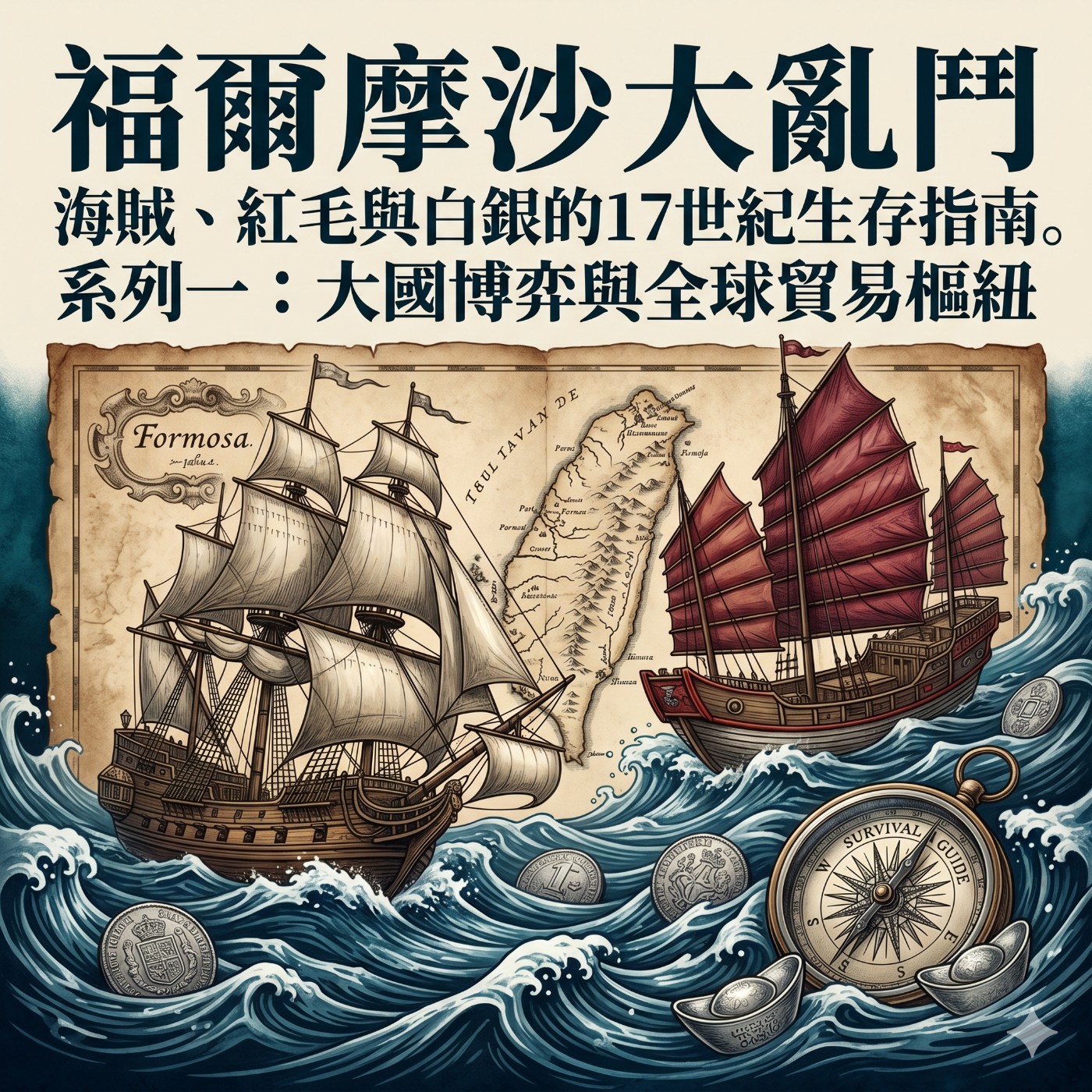 《福爾摩沙大亂鬥：海賊、紅毛與白銀的17世紀生存指南》系列一：大國博弈與全球貿易樞紐。第 1 集：絲銀貿易與「第三地」崛起—填補東亞貿易的結構性缺口 episode artwork