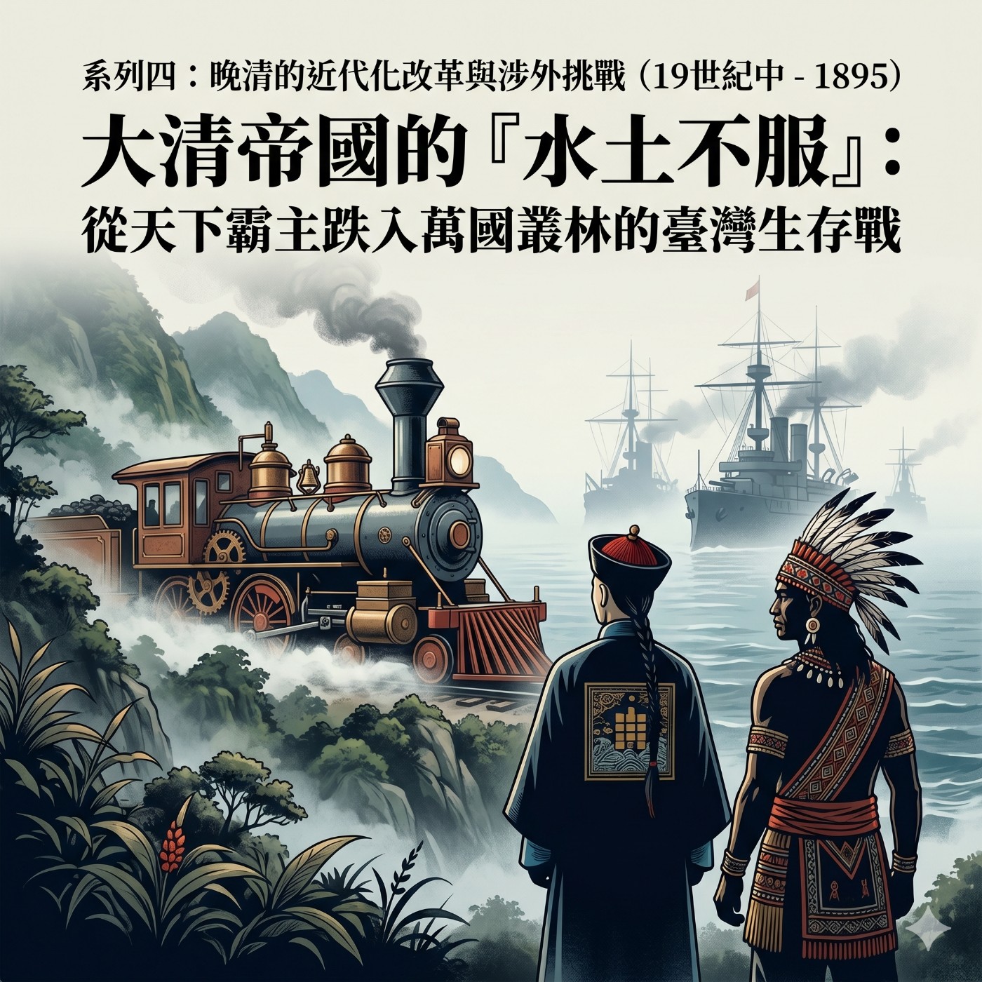 「系列四：晚清的近代化改革與涉外挑戰（19世紀中 - 1895）」「大清帝國的『水土不服』：從天下霸主跌入萬國叢林的臺灣生存戰」第 1 集：從「天下」到「萬國」：晚清帝國的世界觀衝擊與外交陣痛 episode artwork