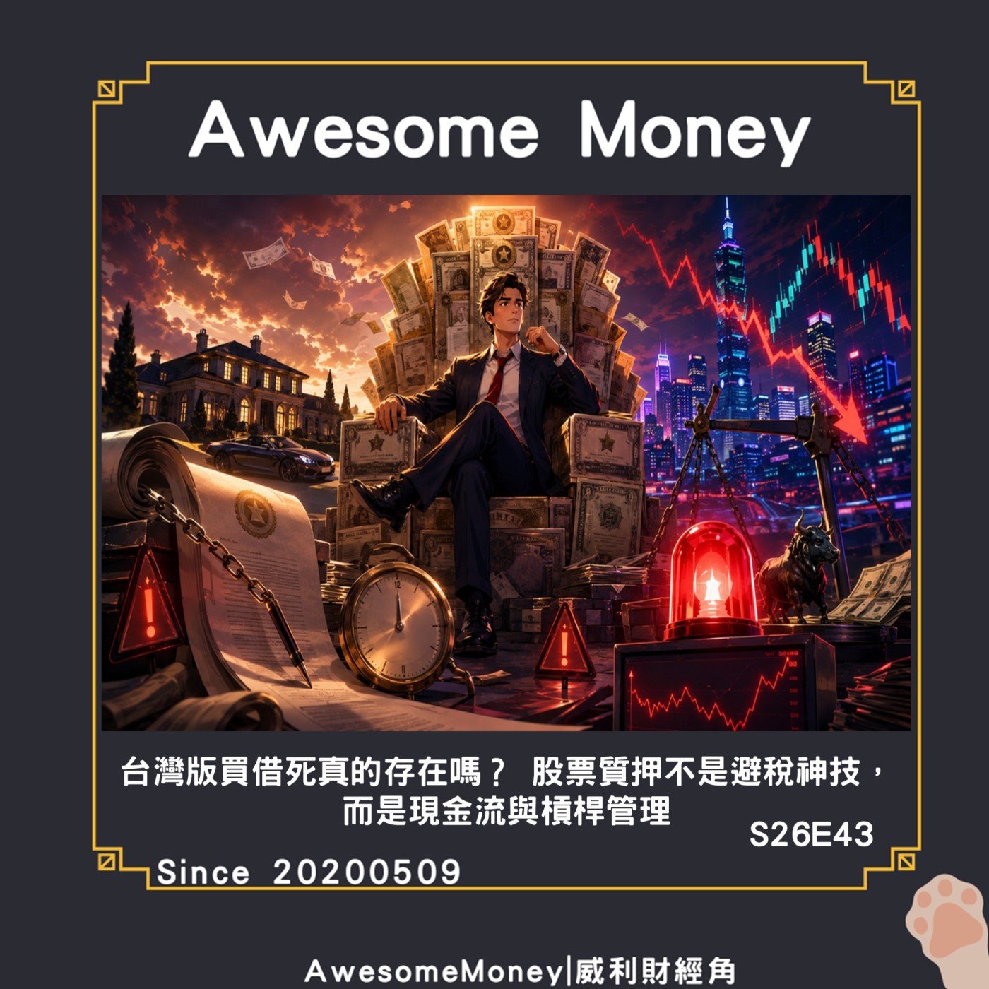 S26EP43|台灣版買借死真的存在嗎股票質押不是避稅神技，而是現金流與槓桿管理，台灣版買借死，最怕借到醒不來|QA社群互動