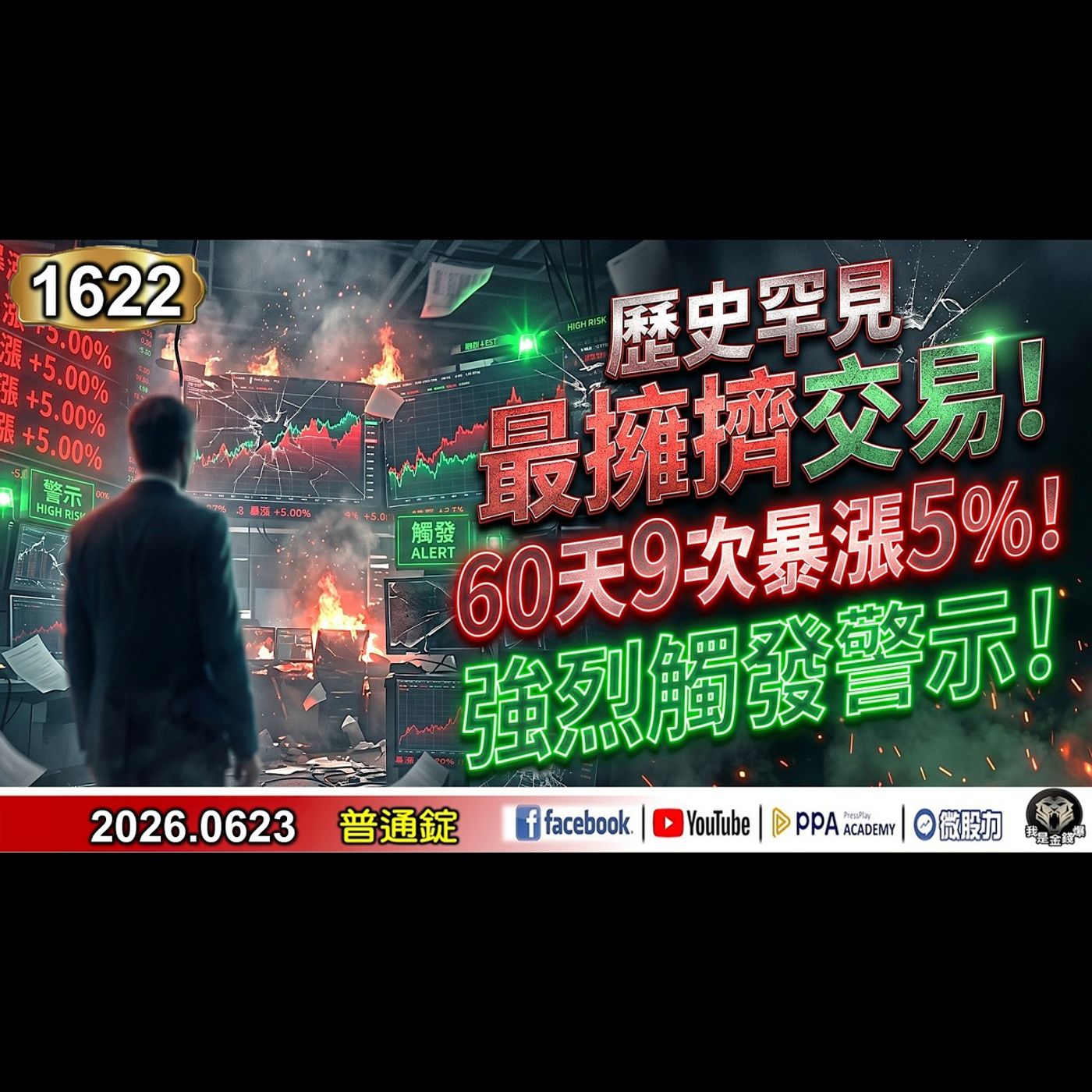 歷史罕見最擁擠交易！60天9次暴漲5%！強烈觸發警示！《我是金錢爆》普通錠 2026.0623 #大K分析師(曾煥文) #籌碼專家 阿斯匹靈 #資深分析師 林信富(台股|美股|AI|通膨|原油|期貨) episode artwork