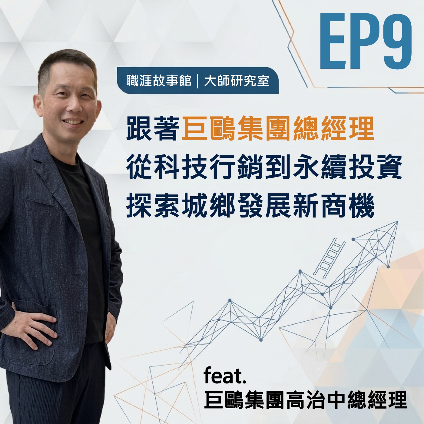 【大師研究室 ep.9】跟著巨鷗集團總經理,從科技、行銷到永續投資探索城鄉發展新商機 !(feat.巨鷗集團 高治中總經理) episode artwork