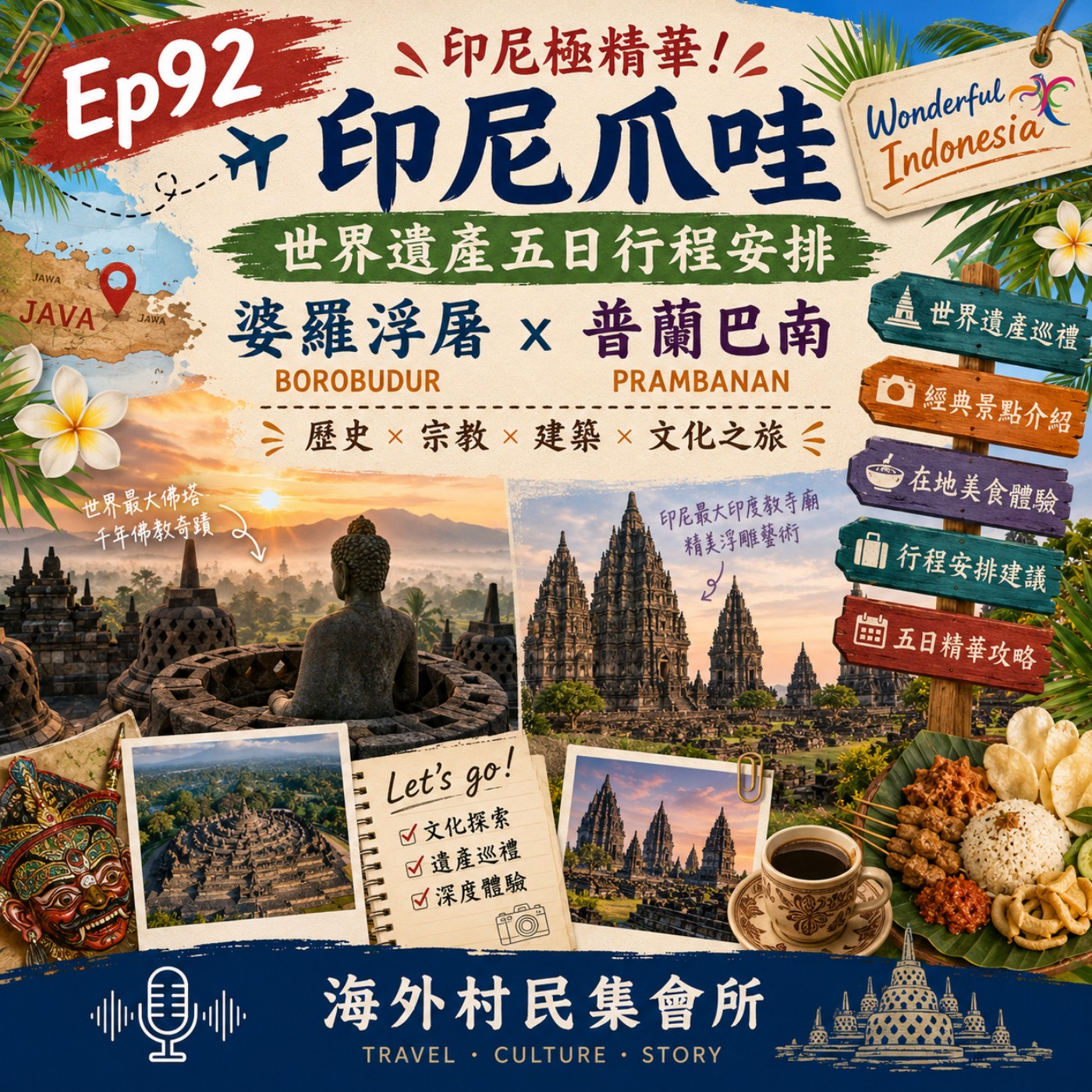 Ep92【印尼爪哇極精華世界遺產五日行程安排 : 婆羅浮屠x普蘭巴南介紹】 episode artwork