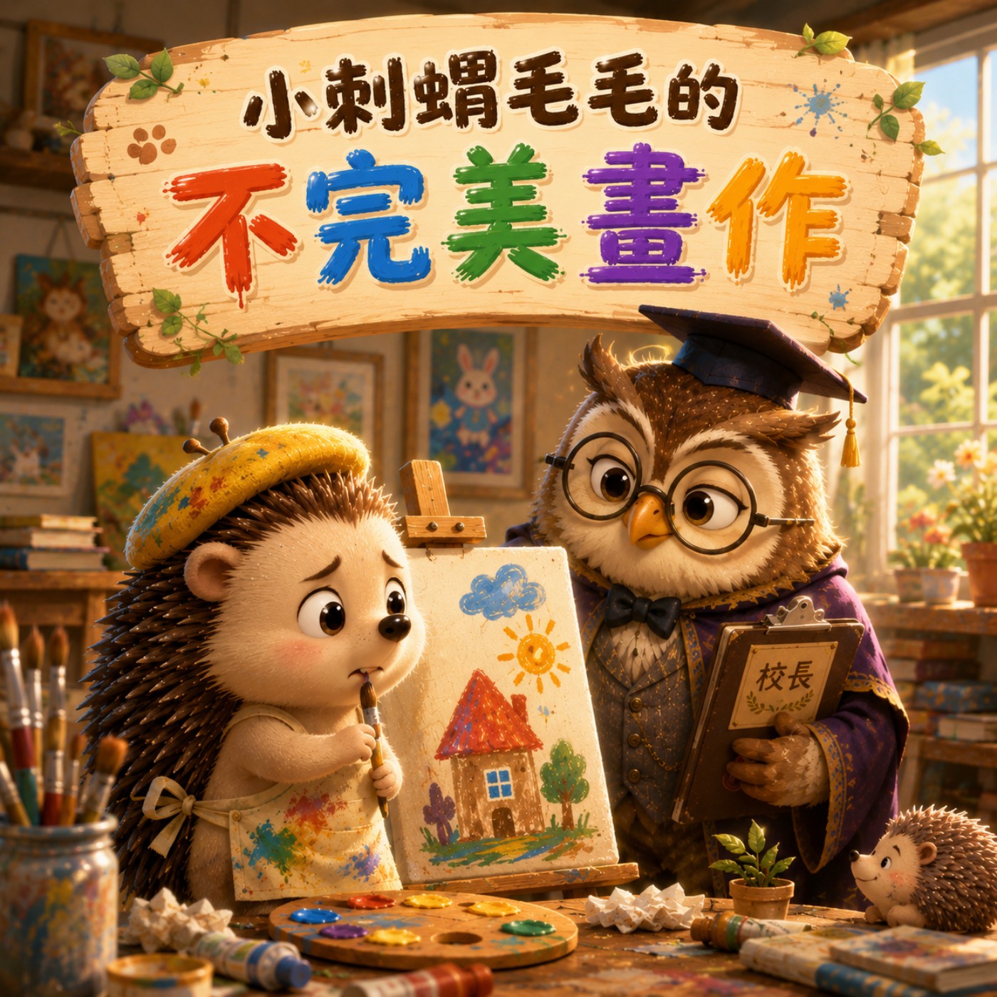 【 小熊老師 】EP39《小刺蝟毛毛的不完美畫作》幼童故事／兒童睡前故事／小熊老師說故事 episode artwork
