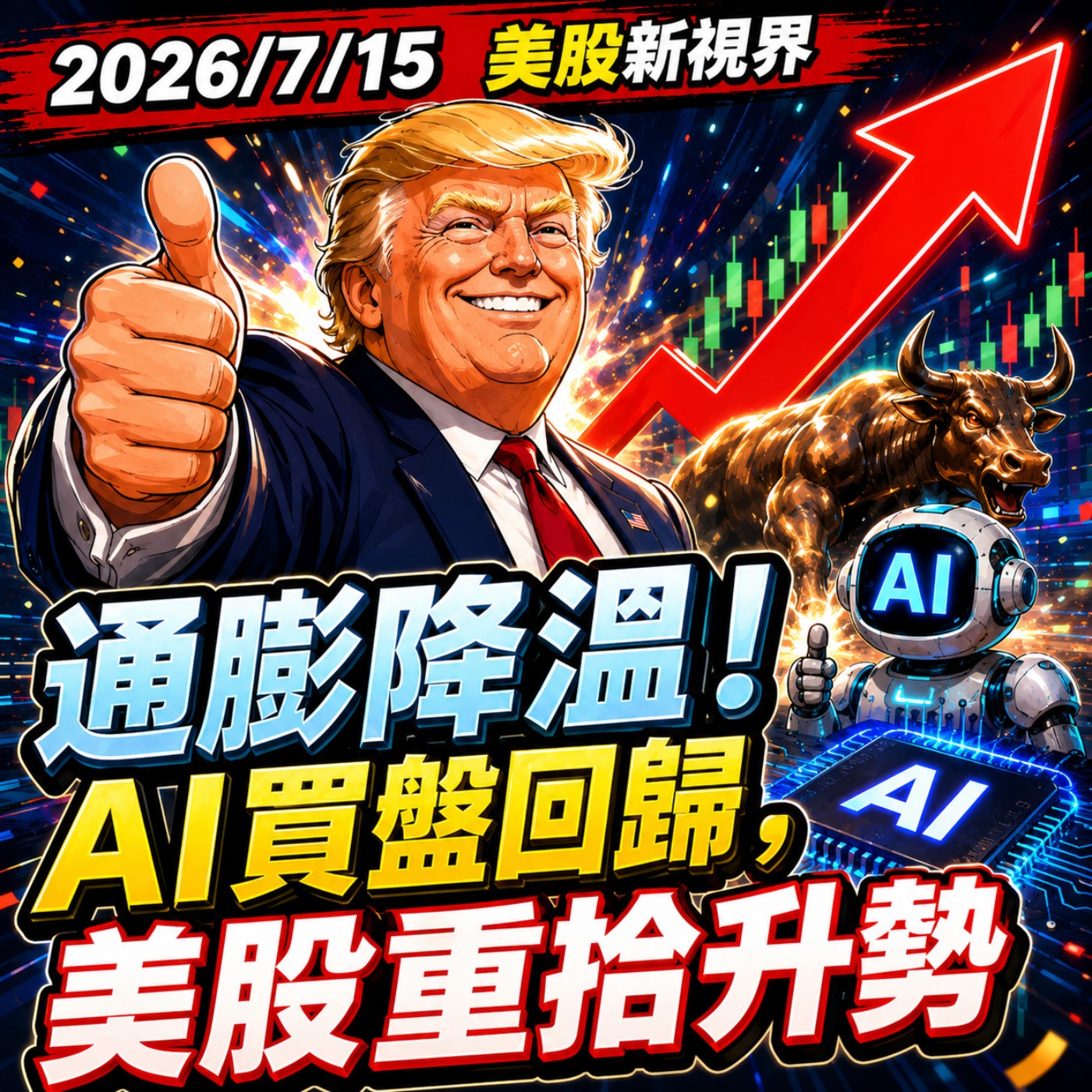 2026/7/15 美股新視界:通膨降溫!AI買盤回歸,美股重拾升勢