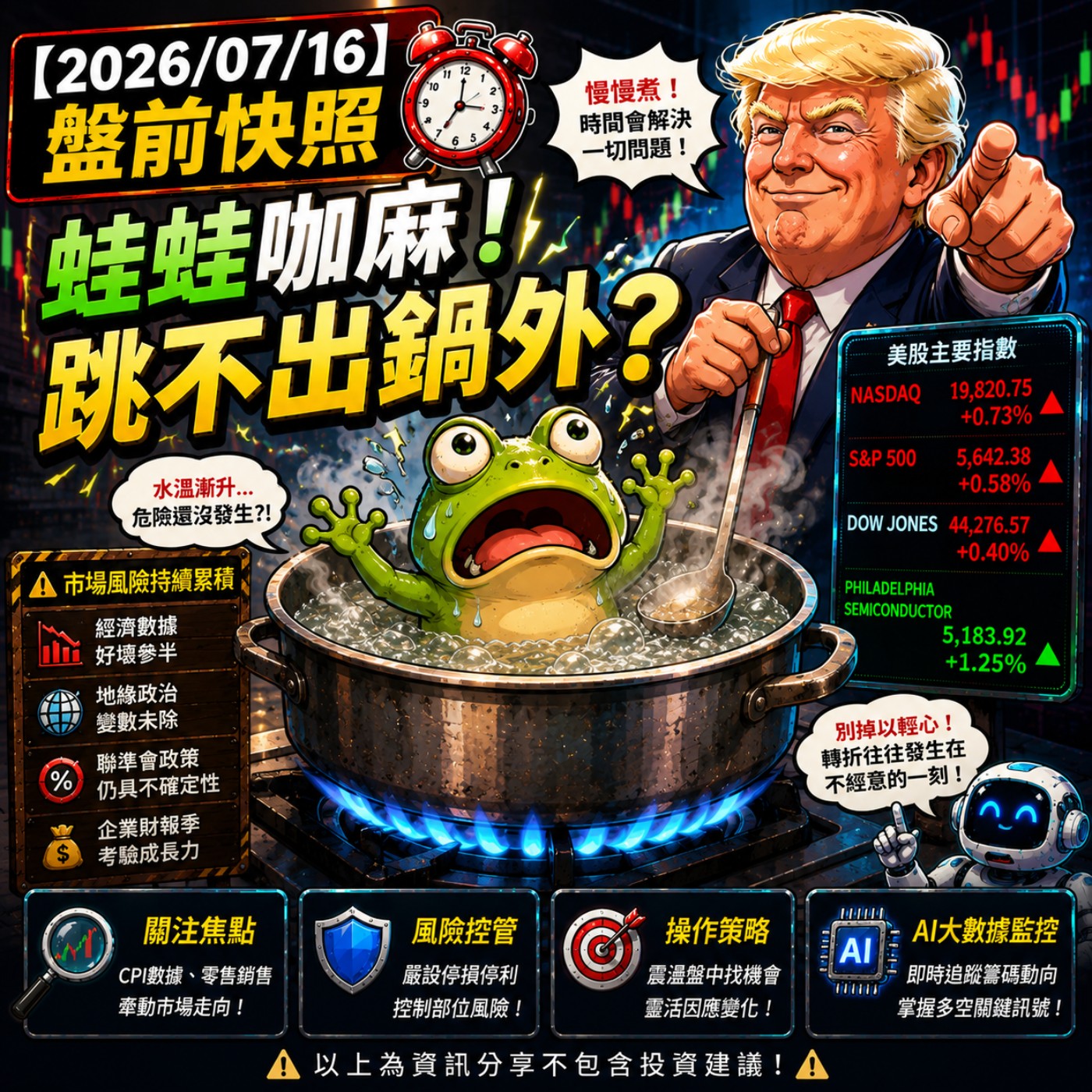 【2026/07/16】盤前快照:蛙蛙咖麻!跳不出鍋外?