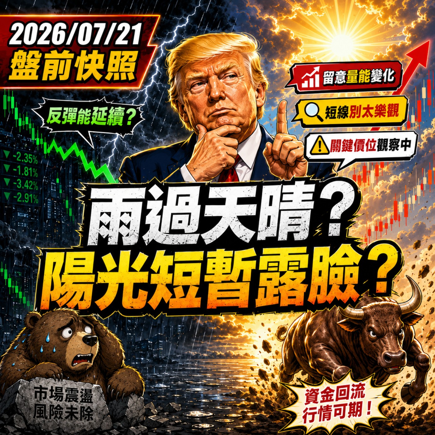 【2026/07/21】盤前快照:雨過天晴?陽光短暫露臉?