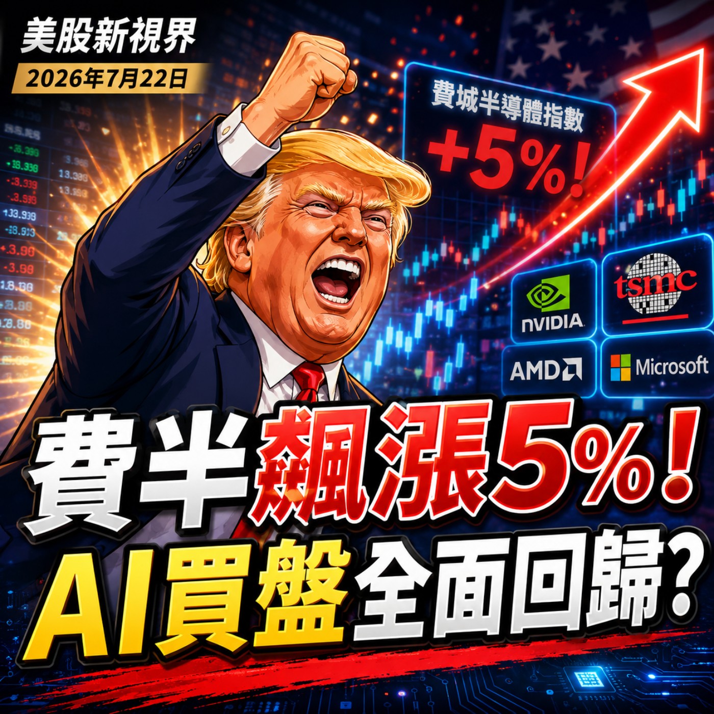 【大昌證券】2026年7月22日美股新視界:費半飆漲5%!AI買盤全面回歸? episode artwork