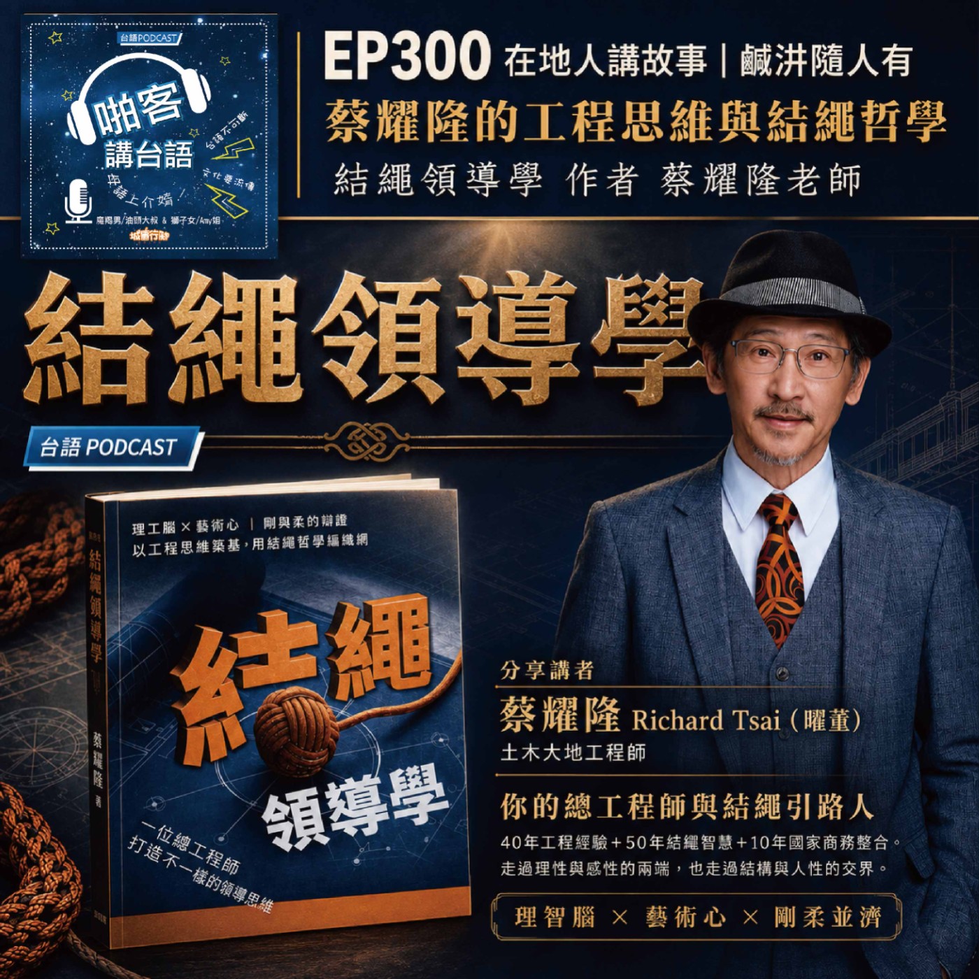 EP300 啪客在地人: 蔡曜隆的工程思維與結繩哲學   Feat：結繩領導學 作者蔡曜隆老師 episode artwork