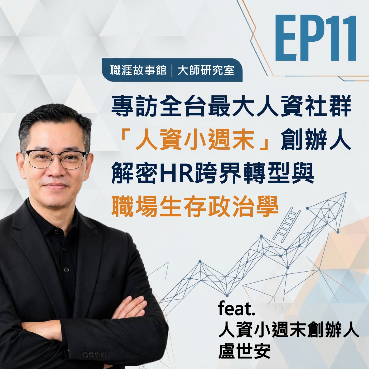【大師研究室 ep.11】專訪全台最大人資社群「人資小週末」創辦人盧世安:解密 HR 跨界轉型與職場生存政治學!(feat.人資小週末創辦人 盧世安) episode artwork