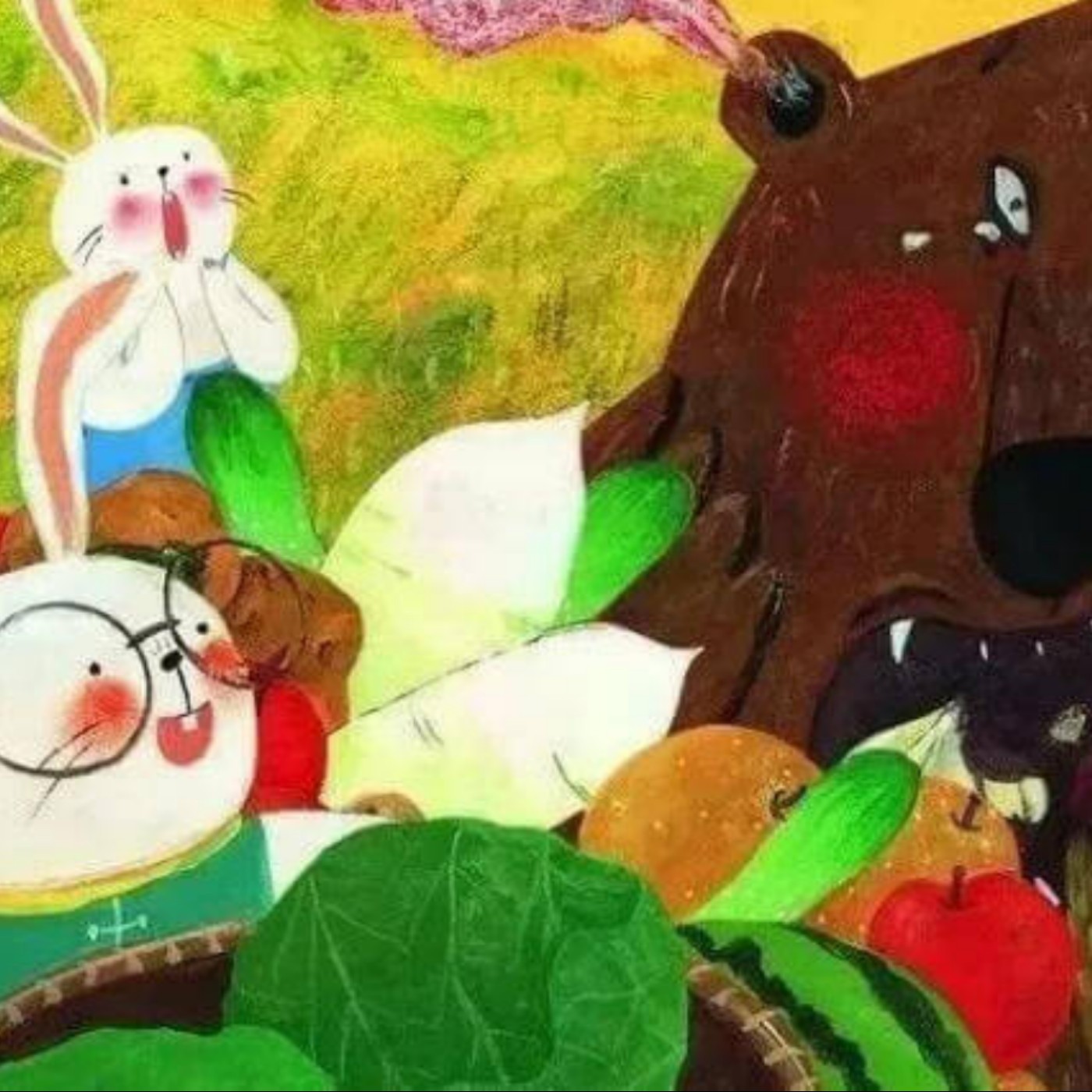 被蔬菜嚇壞的熊