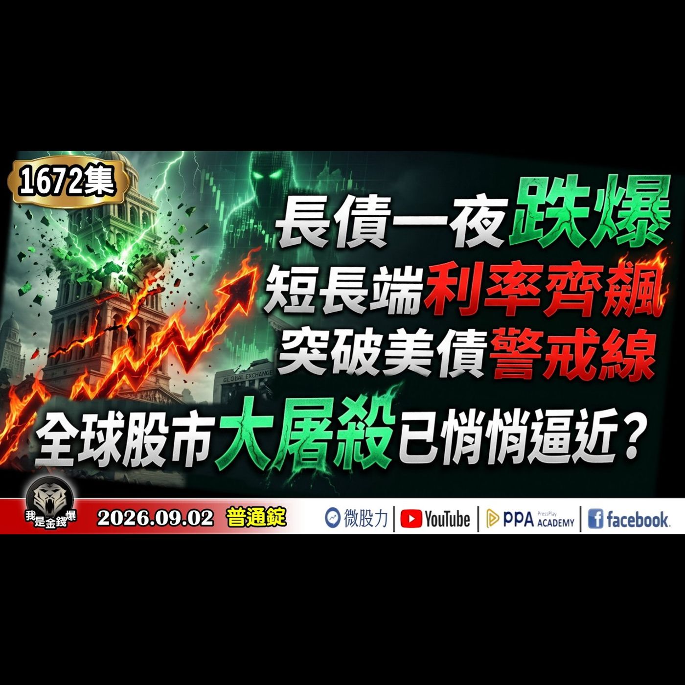 長債一夜跌爆， 短長端利率齊飆，突破美債警戒線！全球股市大屠殺已悄悄逼近？《我是金錢爆》普通錠 2026.0902 #大K分析師(曾煥文) #張文赫 #翁偉捷(台股|美股|AI|半導體|通膨|原油|) episode artwork