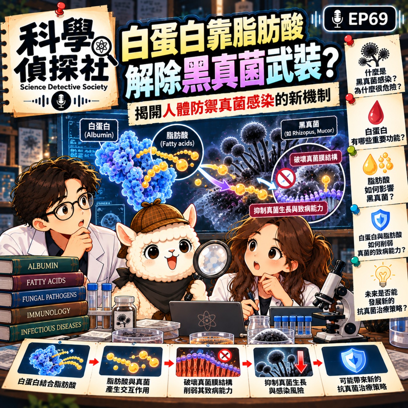 EP69|白蛋白靠脂肪酸解除黑真菌武裝?揭開人體防禦真菌感染的新機制