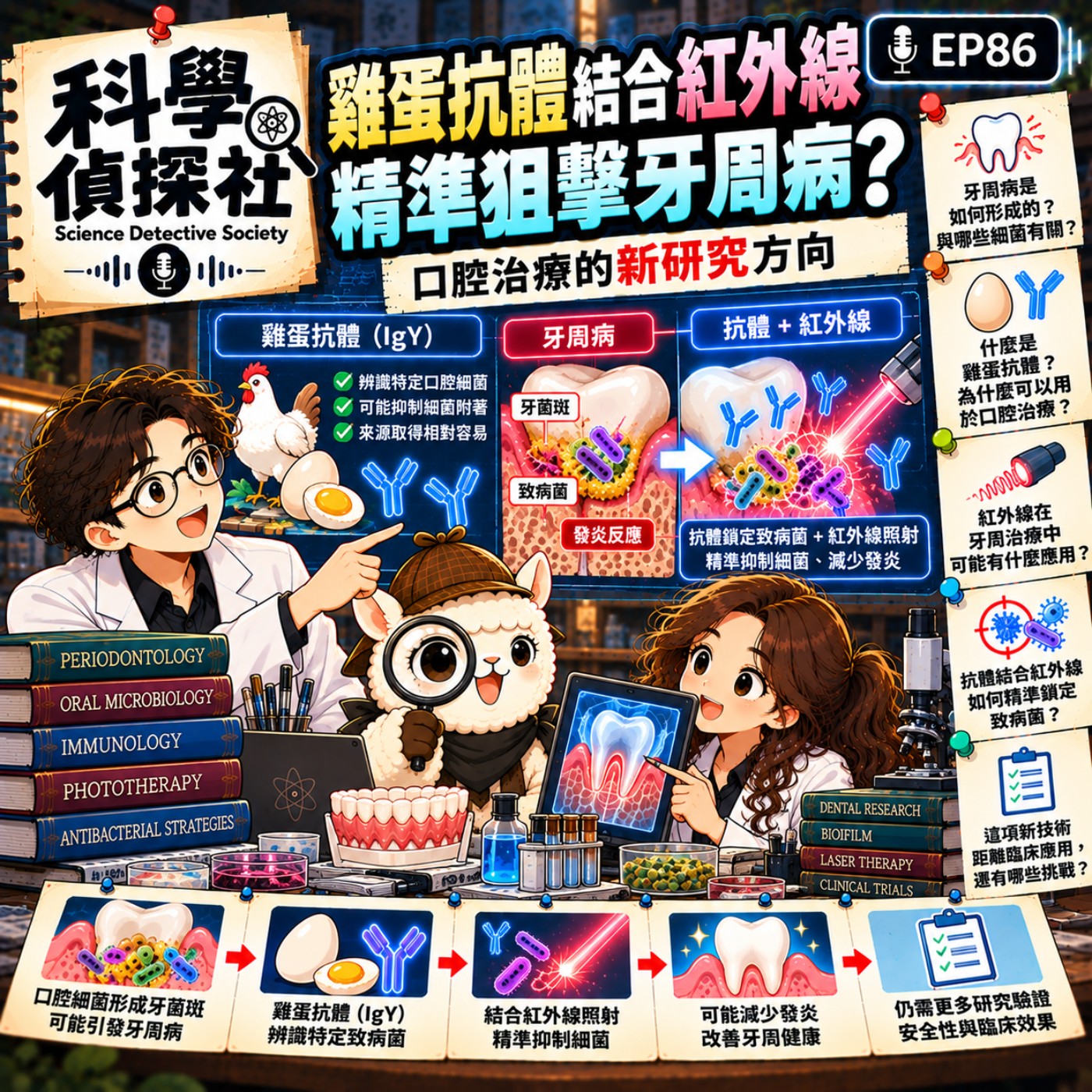 EP86|雞蛋抗體結合紅外線,精準狙擊牙周病?口腔治療的新研究方向